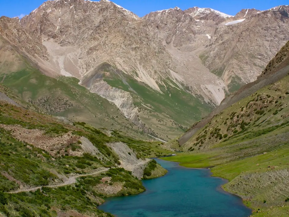 Yashyl Kel lake in the Juku valley while hiking to the Juku pass