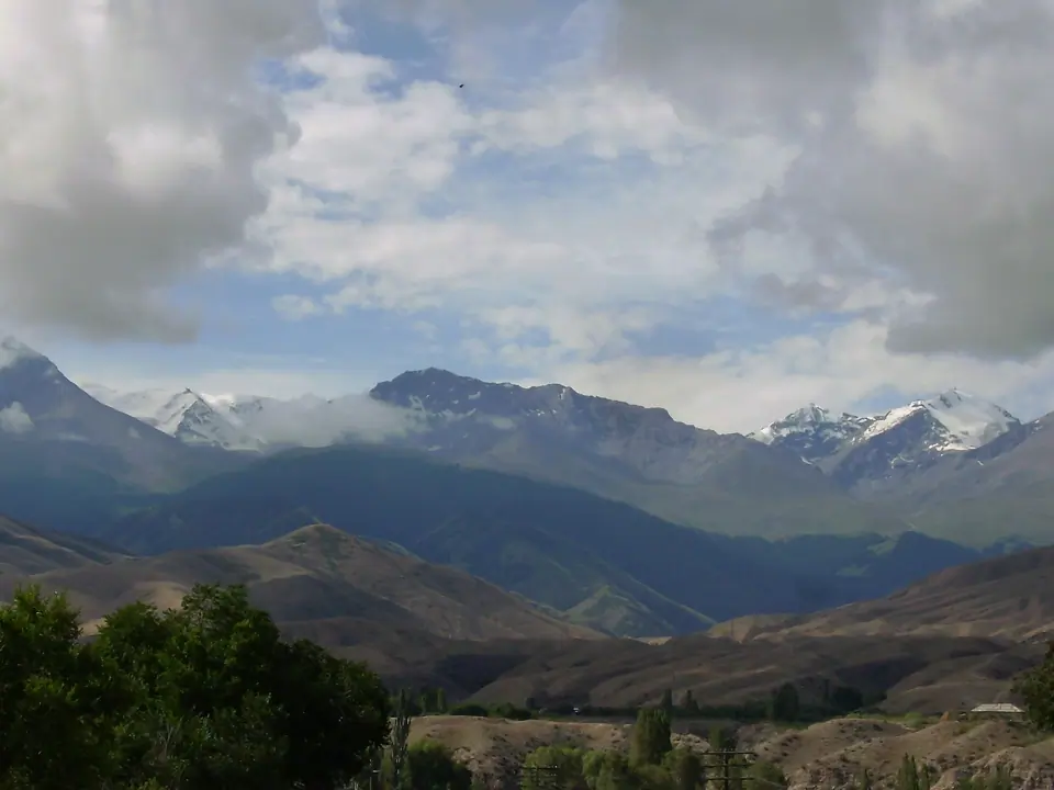 View from Tamga on Terskey Alatoo range