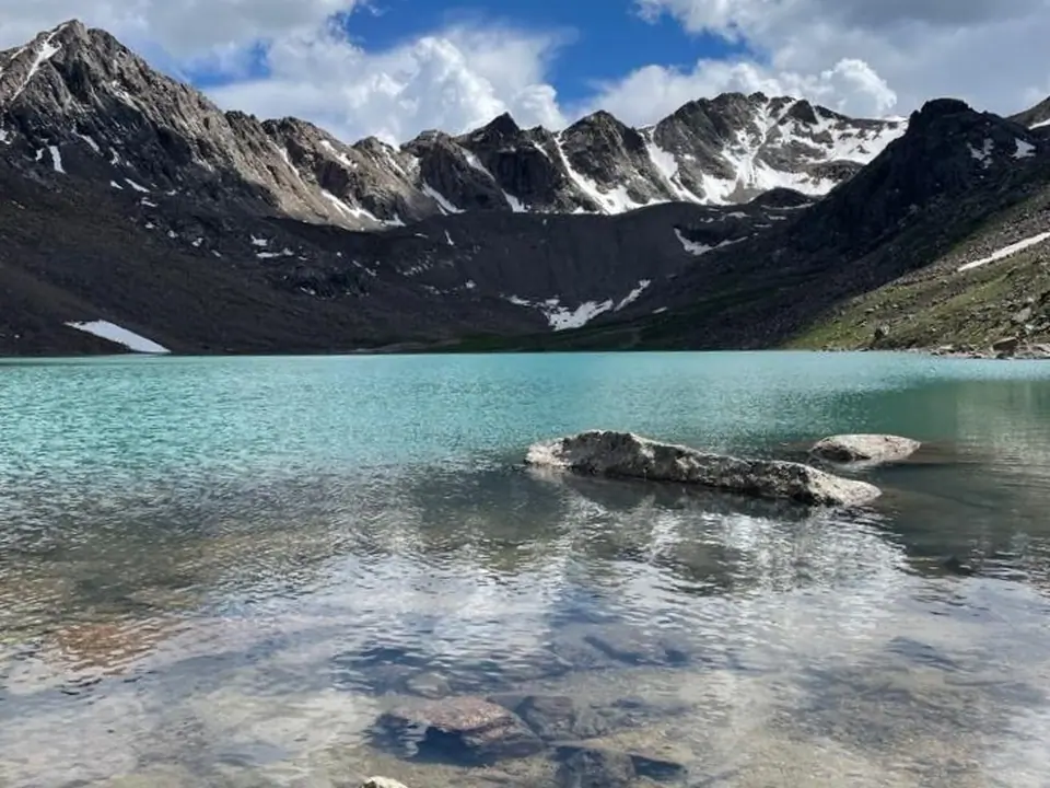 One of the lakes in the At-Djailoo Gorge, a tributary of the Jeti Oguz River south of Lake Issyk Kul