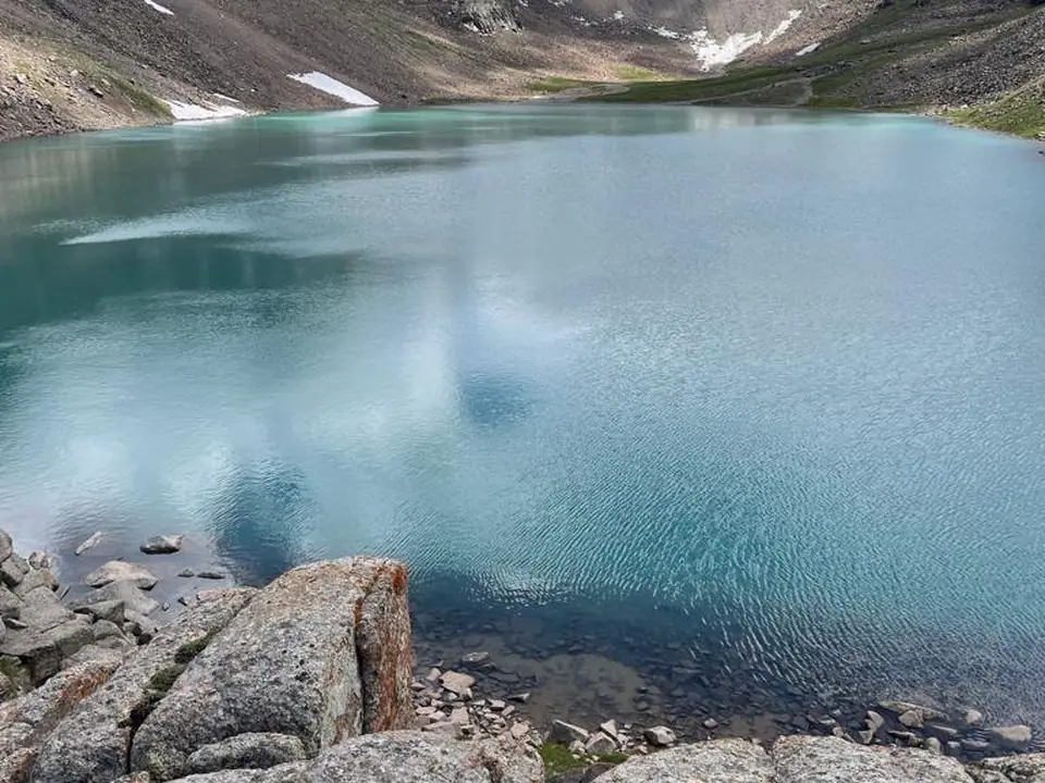 One of the lakes in the At-Djailoo Gorge, a tributary of the Jeti Oguz River south of Lake Issyk Kul
