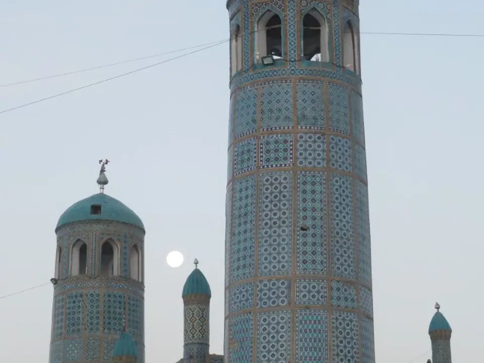 Minarets of blue mosque of Mazar-i-sharif, Mazar-e-sharif, Mazar i sharif