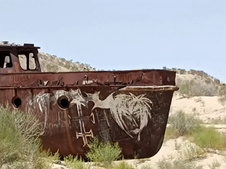 The Moynaq Cemetery Ship, also known as the Moynaq Ship Graveyard, is a haunting and symbolic sight located in the town of Moynaq in Uzbekistan