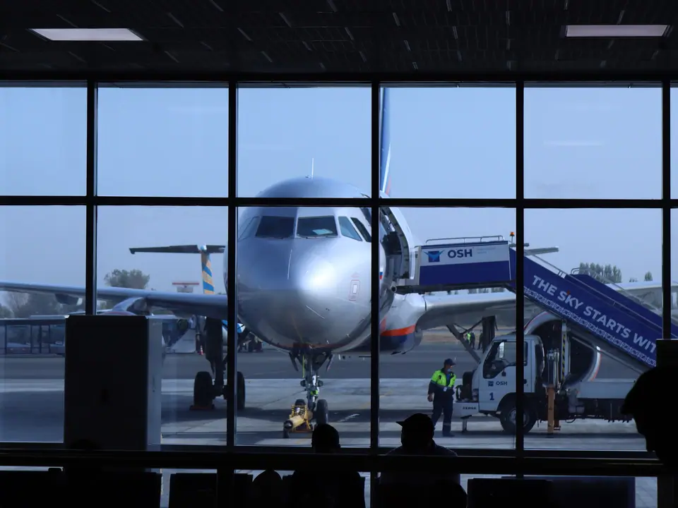 Gate at Osh International Airport in Kyrgyzstan