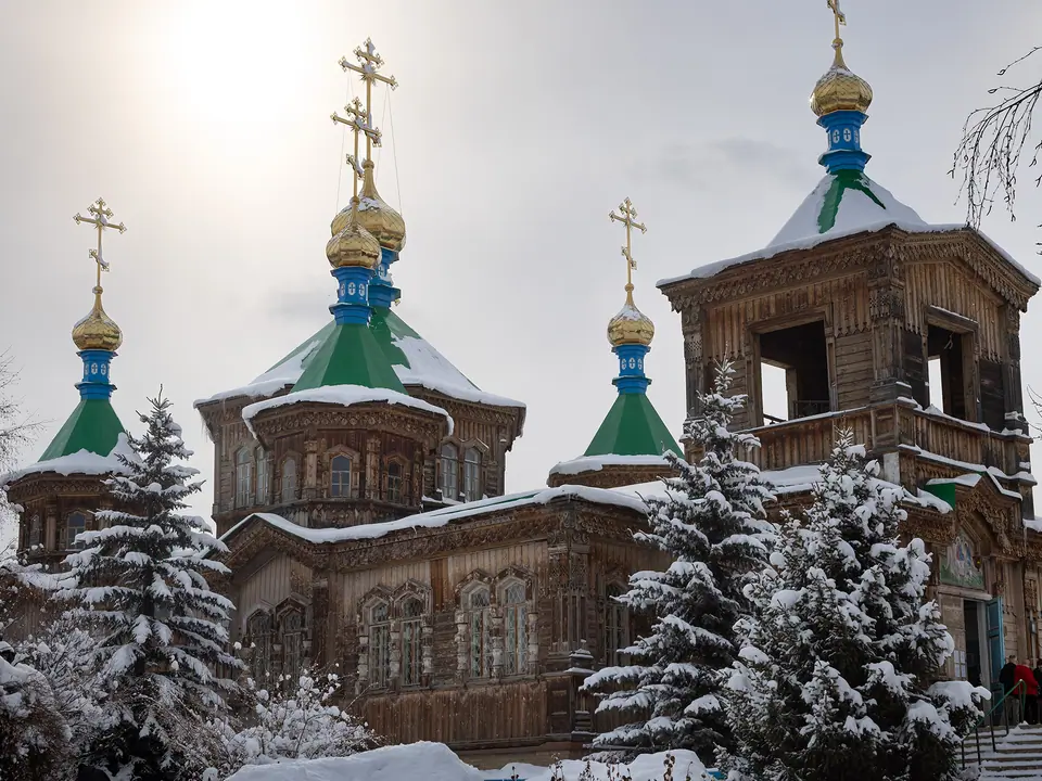 Holy Trinity Cathedral of Karakol in winter