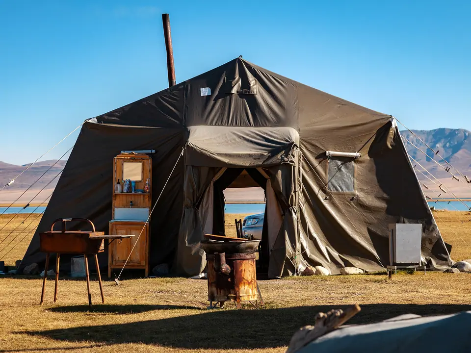A tent at a camp in Son Kul