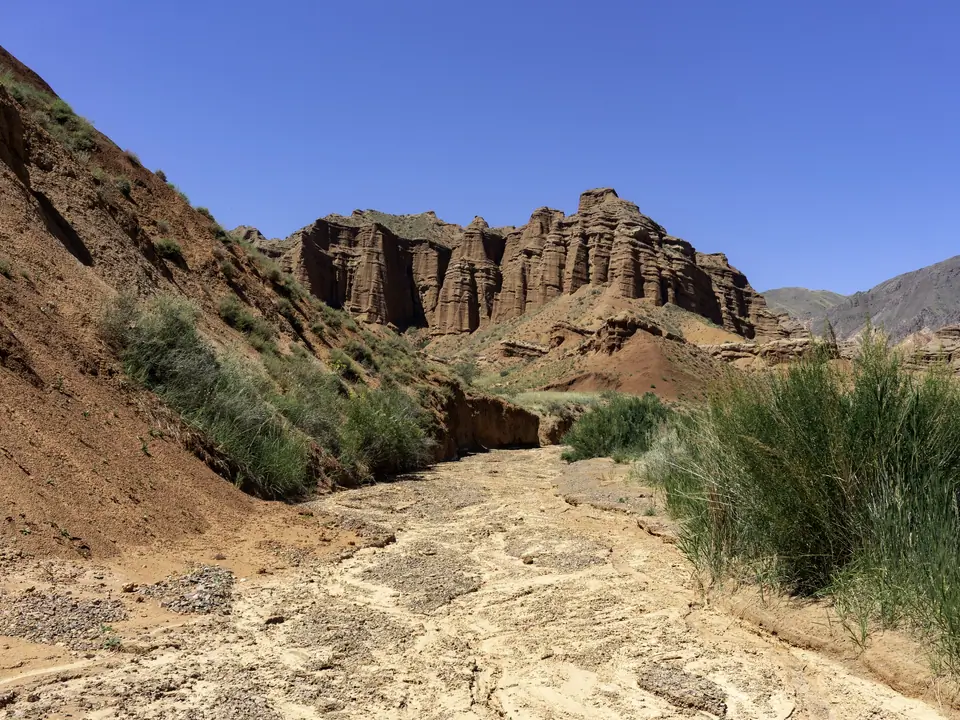 Kyzyl Terek gorge part of red canyon of Konorchek