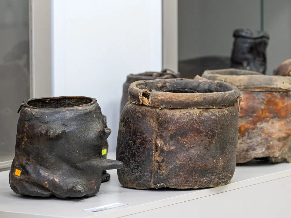 leather containers from the museum of Orgochor