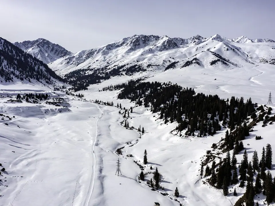 Snowy mountains in Jergalan