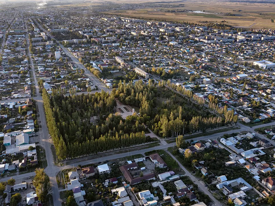 Aerial view of Karakol