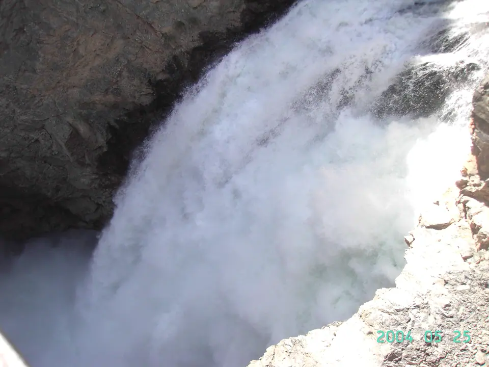 38 meters high waterfall of the Iskender lake in Tajikistan