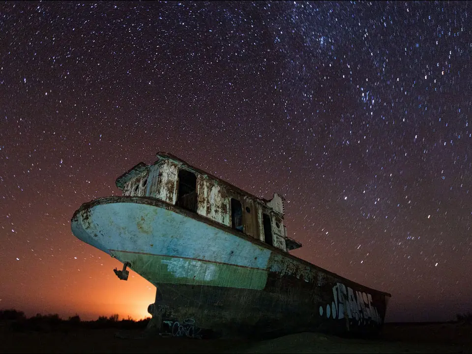 Former Port Muinak, Aral Sea