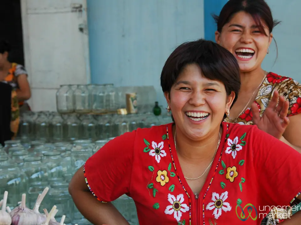 Laughing Women at Market - Nukus, Uzbekistan