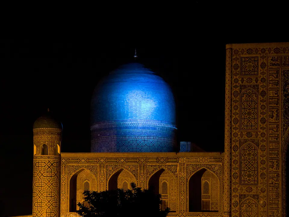 Gur-e Amir at night. Lateral View
