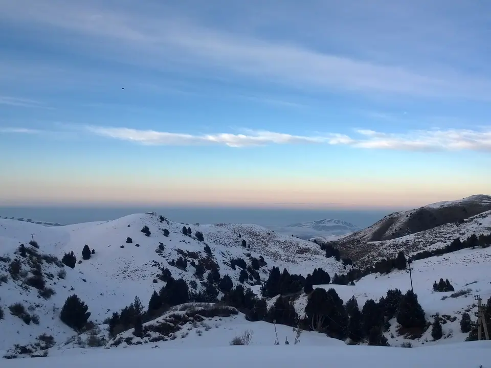Ak-Tash winter panorama on Bishkek