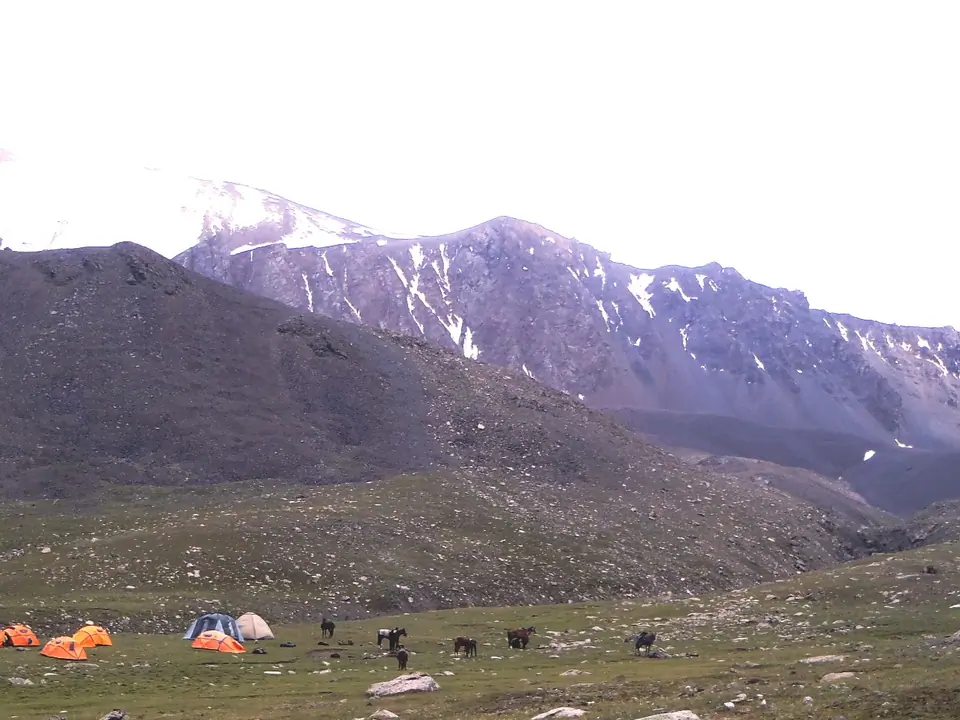 At the foot of Sary Mogol pass
