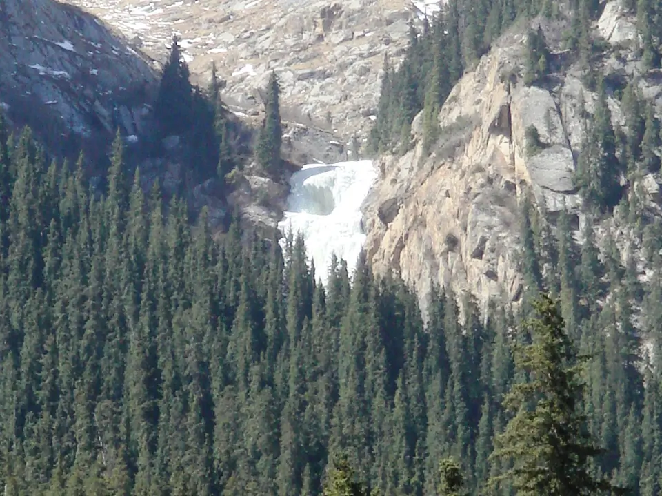 Frozen waterfall of Barskoon