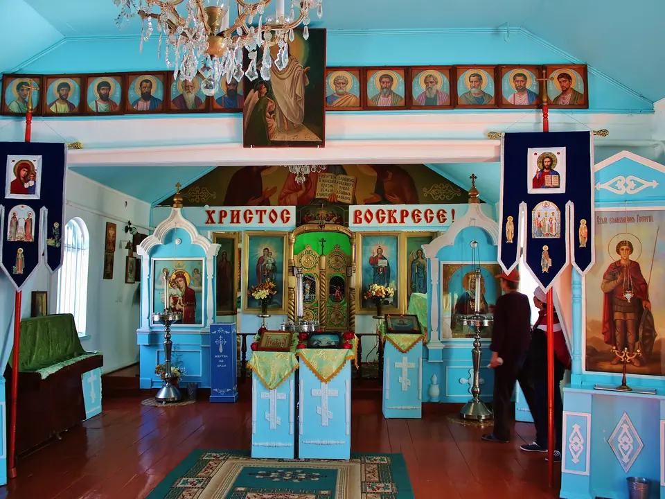 Inside of the church in Kyzyl Suu
