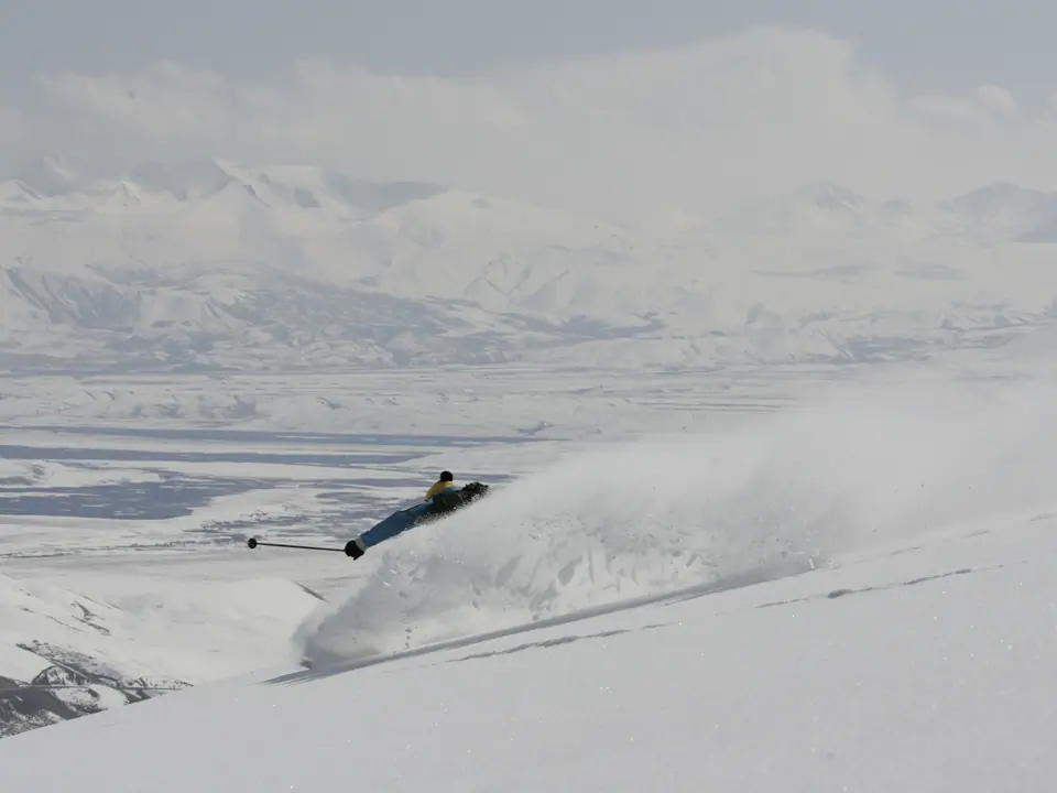 Skiing at Suusamyr valley