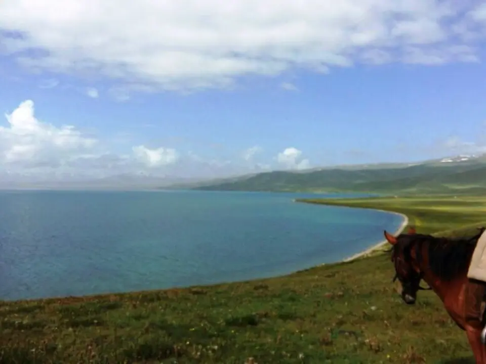 Horseride on North shore of Song Kul lake