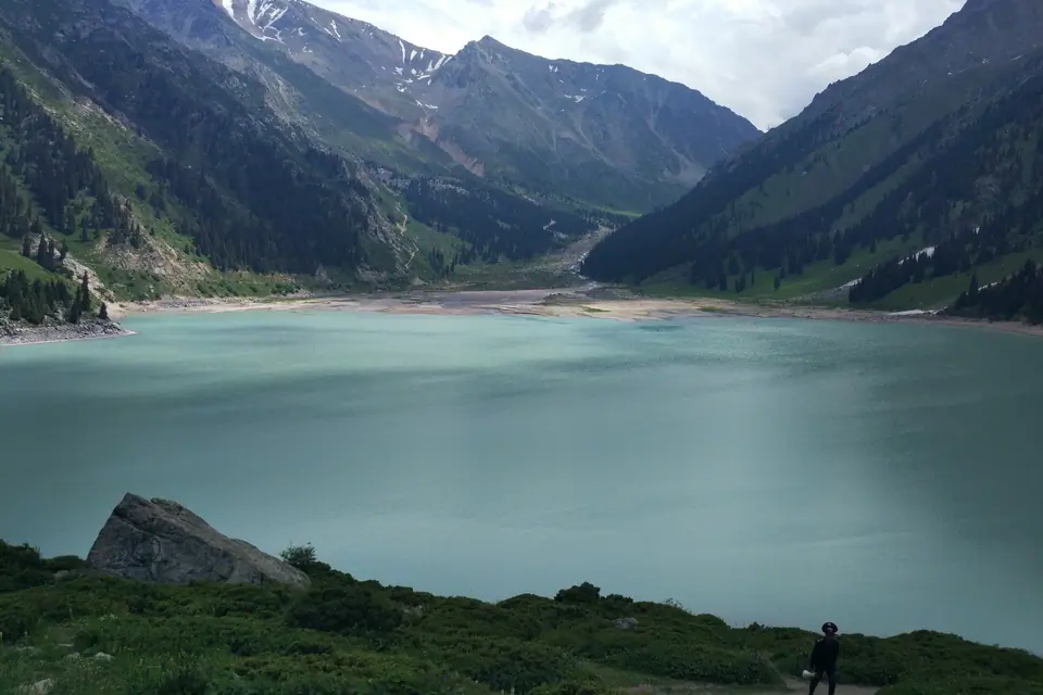 Mountain lake on the south of Almaty city