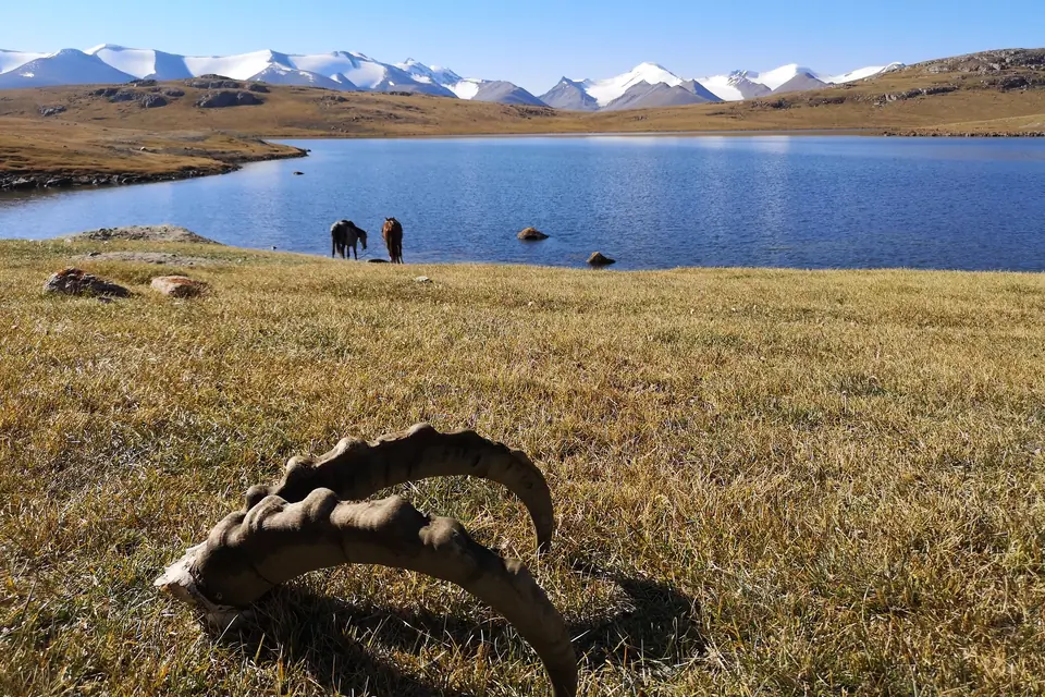 Chokoli lakes on the Silk Road of the Arabel Suu plateau
