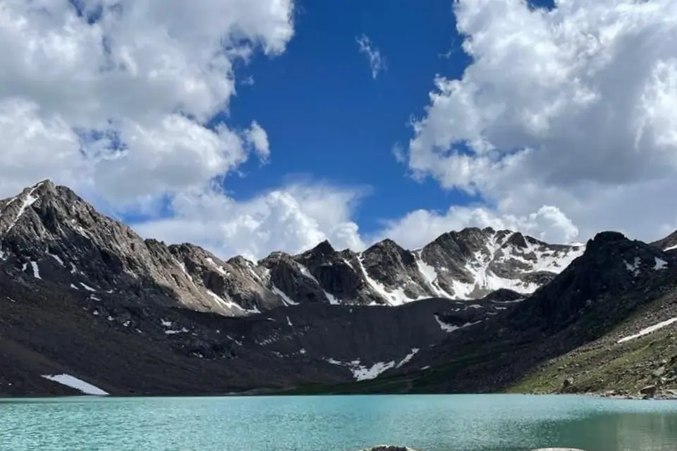 One of the lakes in the At-Djailoo Gorge, a tributary of the Jeti Oguz River south of Lake Issyk Kul
