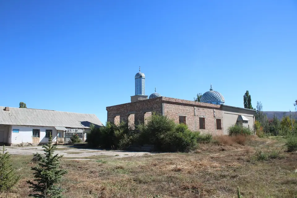 Central mosque of Kyzyl Suu village (Jeti Oguz district region, Issyk Kul, Kyrgyzstan)