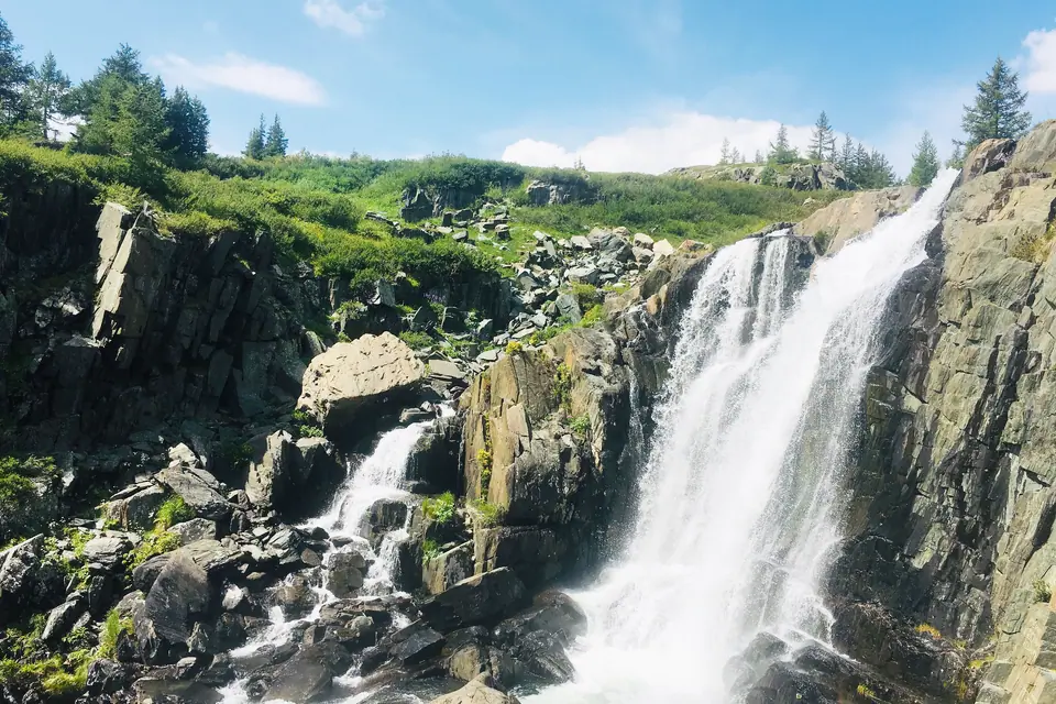 Baga Turgen waterfall in Syrgali valley