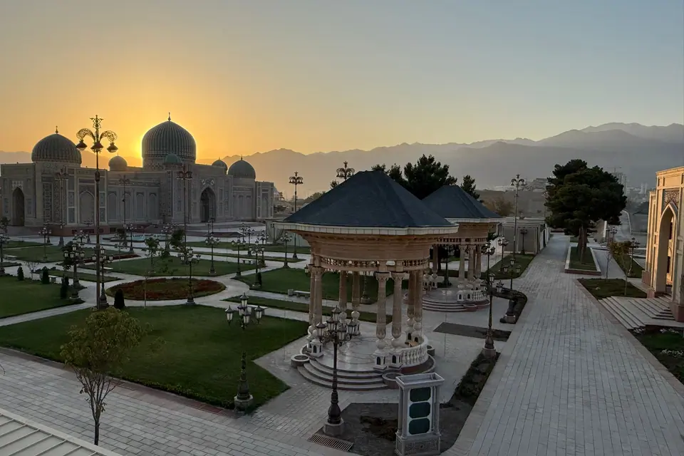 Sunrise above the fortress of Khujand
