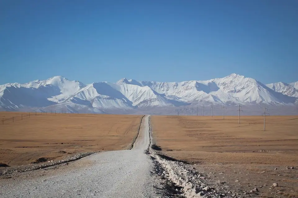Road to Tian Shan or Mountain of Heaven
