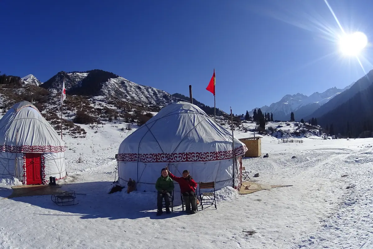 outside view of yurt (winter time)