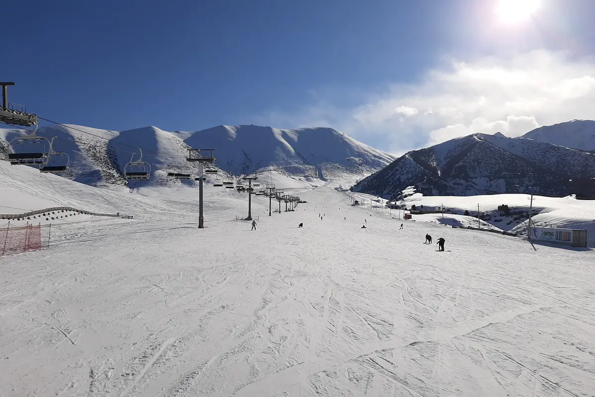 View of the ski slopes