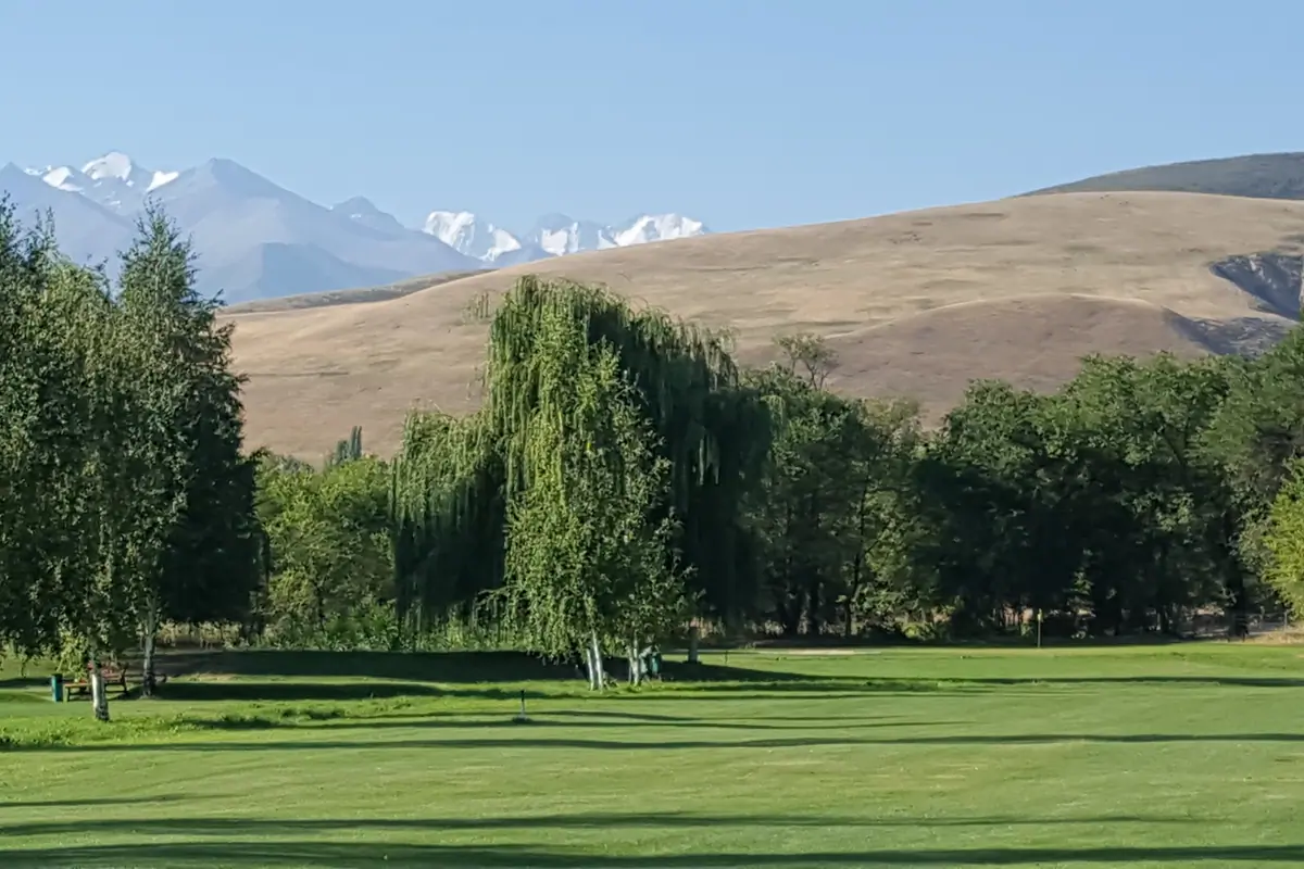 Maple Golf Club on the foot of Kyrgyz Alatoo mountain range