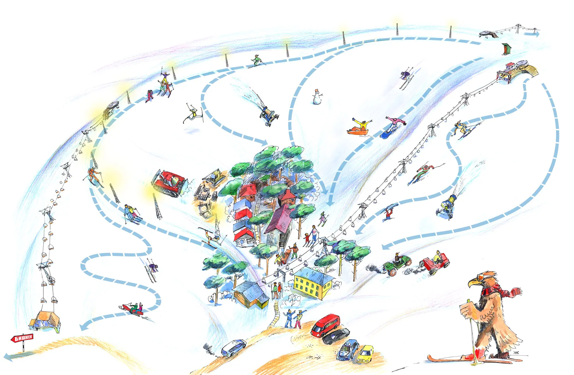 Ski map of Orlovka ski resort