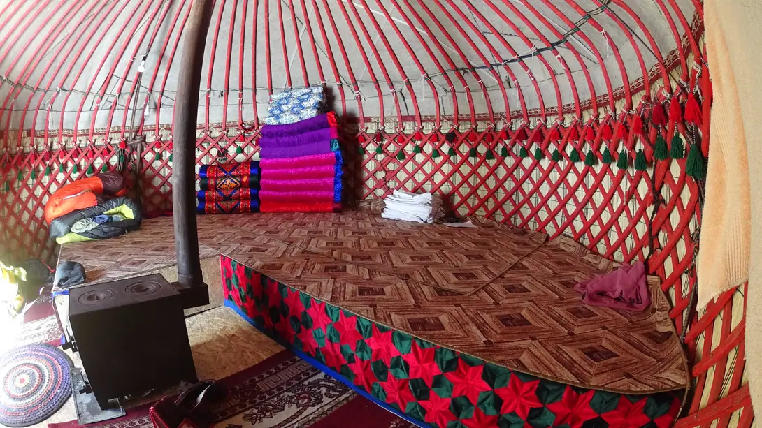 Inside view of yurt (winter time)