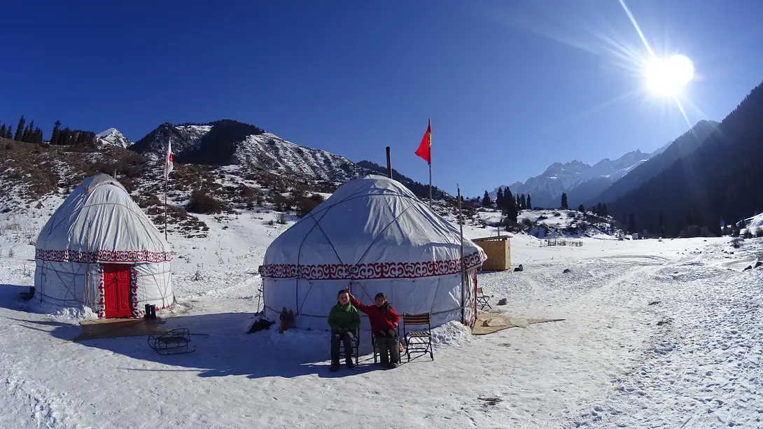 outside view of yurt (winter time)
