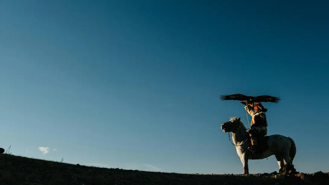 Hunter with an eagle, Altai Mountains, Mongolia