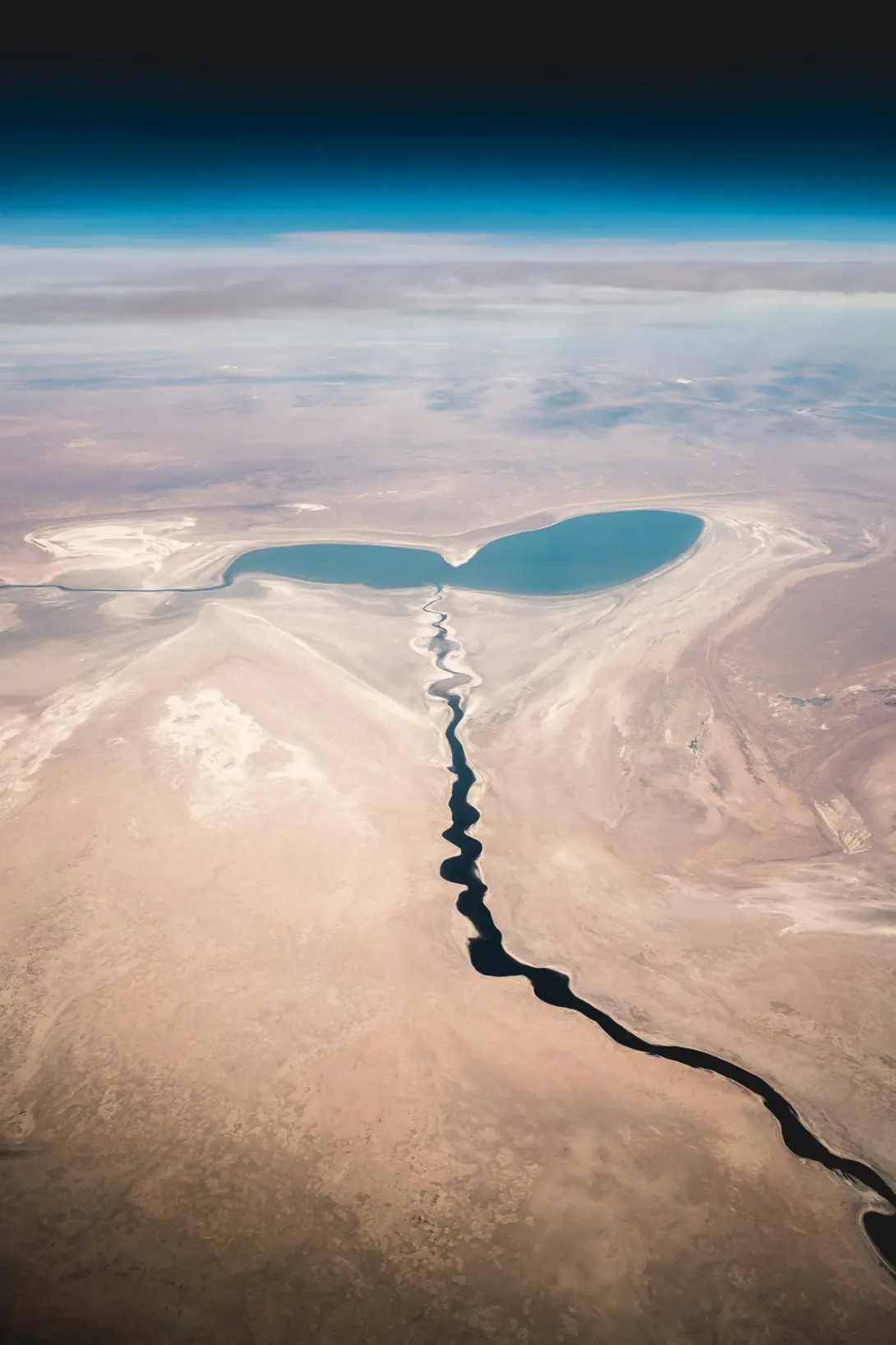 Aral Sea from aeroplane