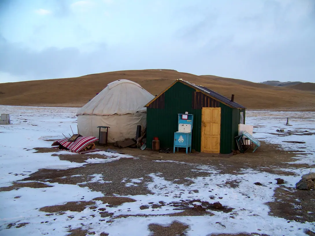 Our yurt camp ready for winter