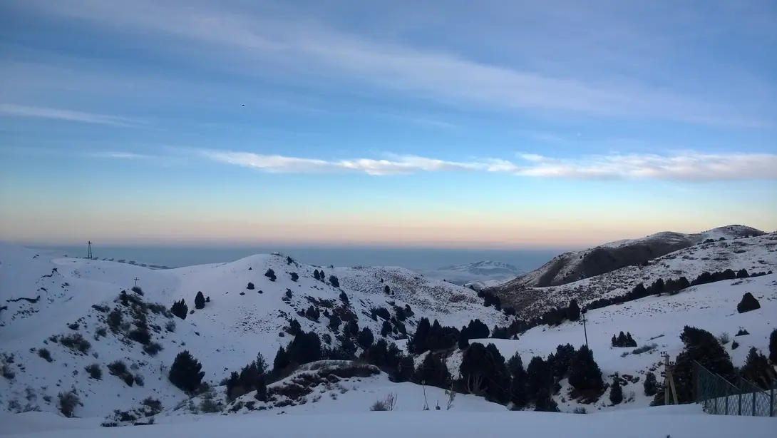 Ak-Tash winter panorama on Bishkek