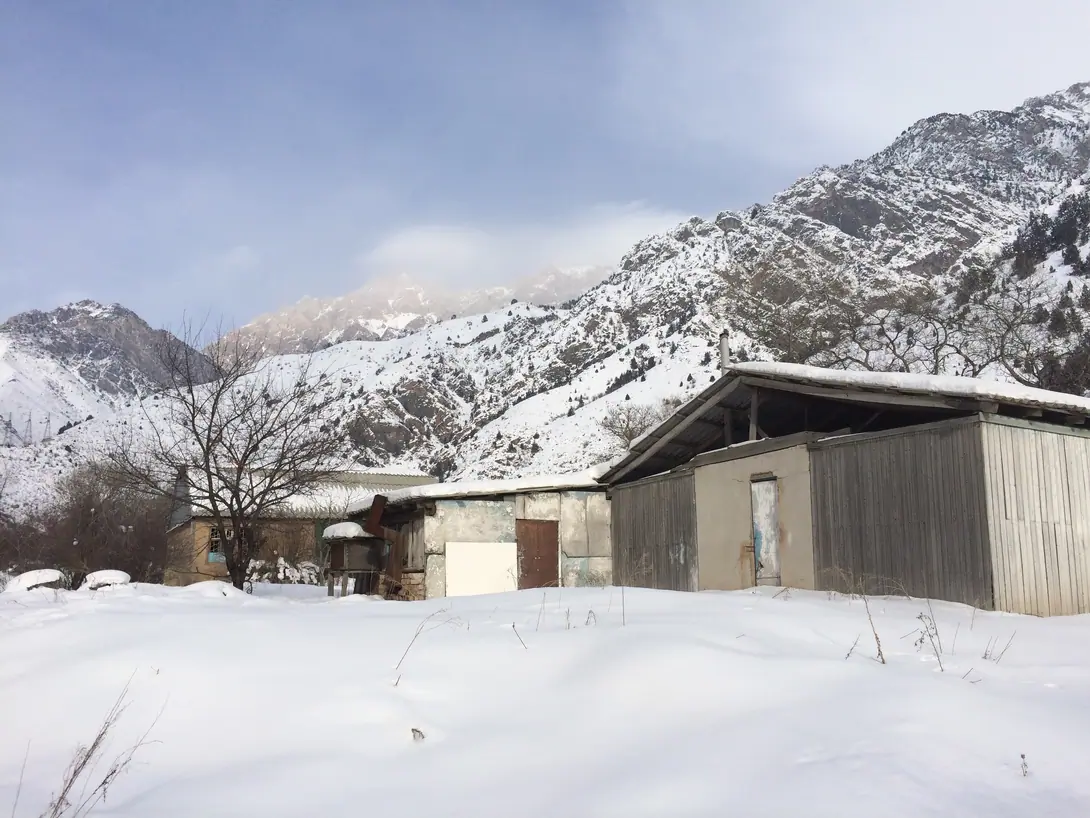 Village House During Winter on the way to Suusamyr