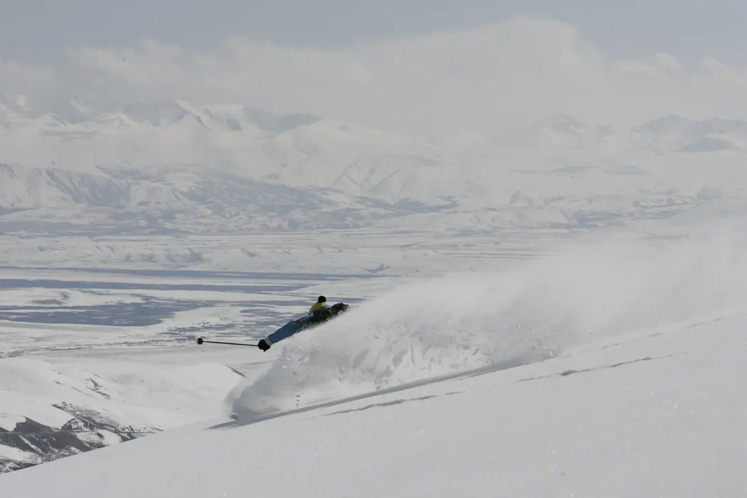 Skiing at Suusamyr valley