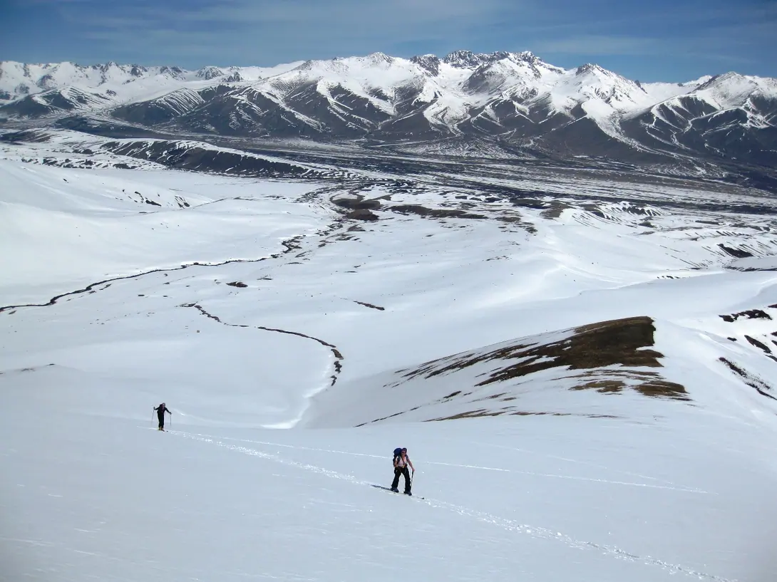Ski touring at Suusamyr
