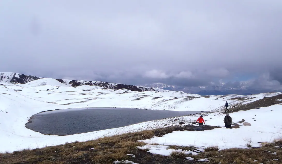 Tulpar Koel lakes at the foot of the peak Lenin (Pamir, Kyrgyzstan)